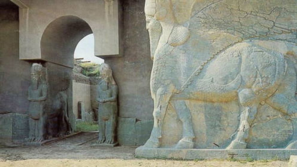 The excavated remains of Nimrud ,Iraq were bulldozed in March 2015